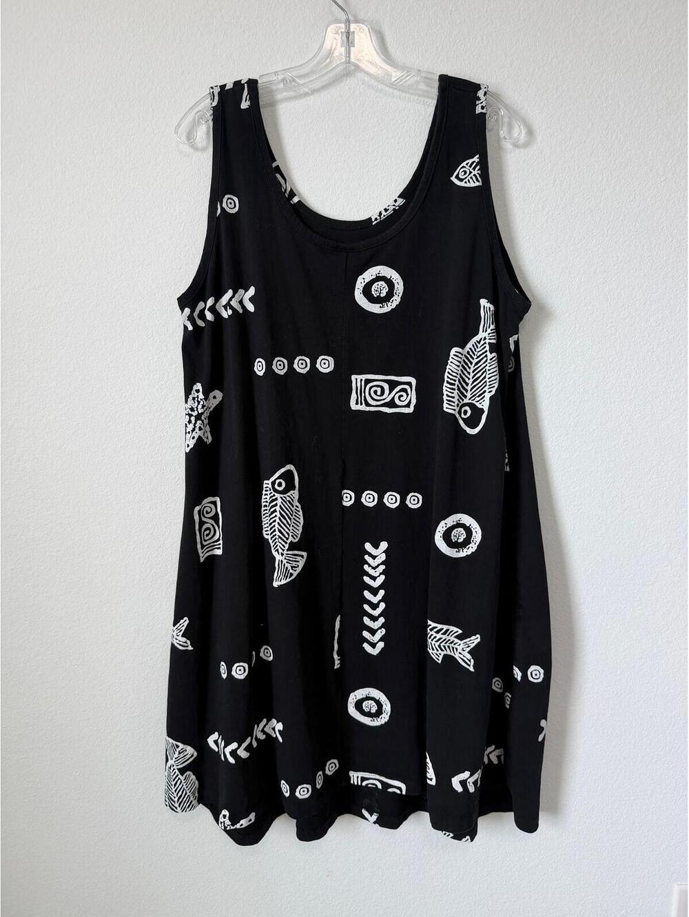 BaBa Hawaii U.S.A. Sleeveless Scoop Neck Vacay Tropical Tank Dress Size XL
